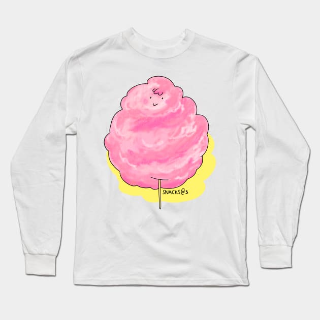 Fluffy pink cotton candy Long Sleeve T-Shirt by Snacks At 3